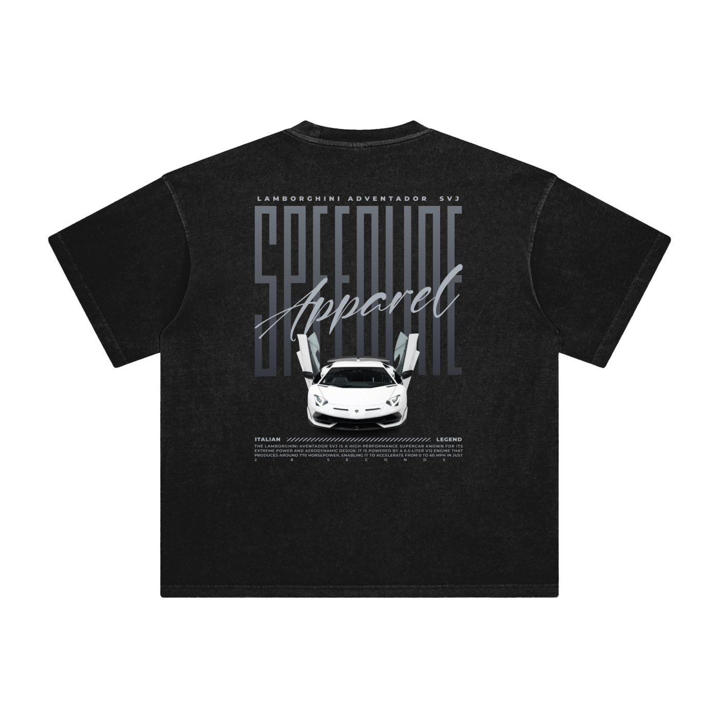 LAMBORGHINI SVJ WASHED OVERSIZED TEE – Speedline Apparel